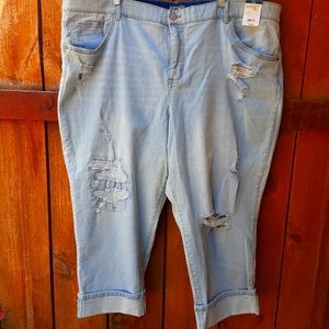 Terra and Sky Plus Size Distressed Boyfriend Jeans!
